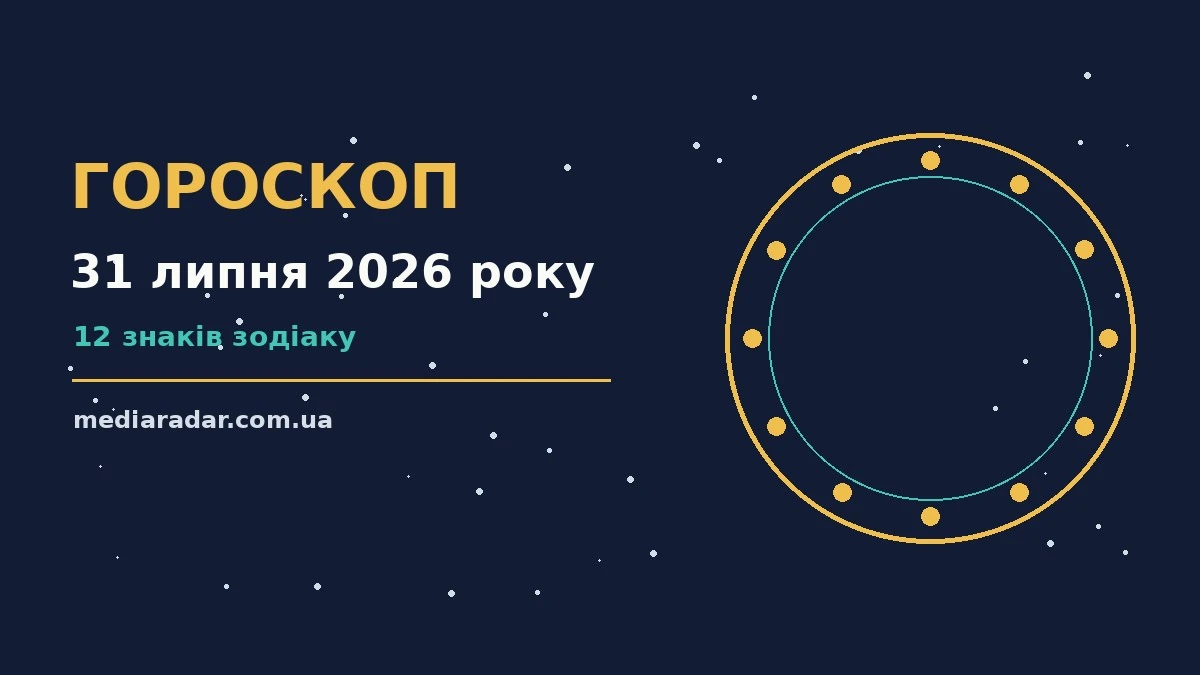 Гороскоп на 31 липня 2026 року: на що звернути увагу про шанси та застереження