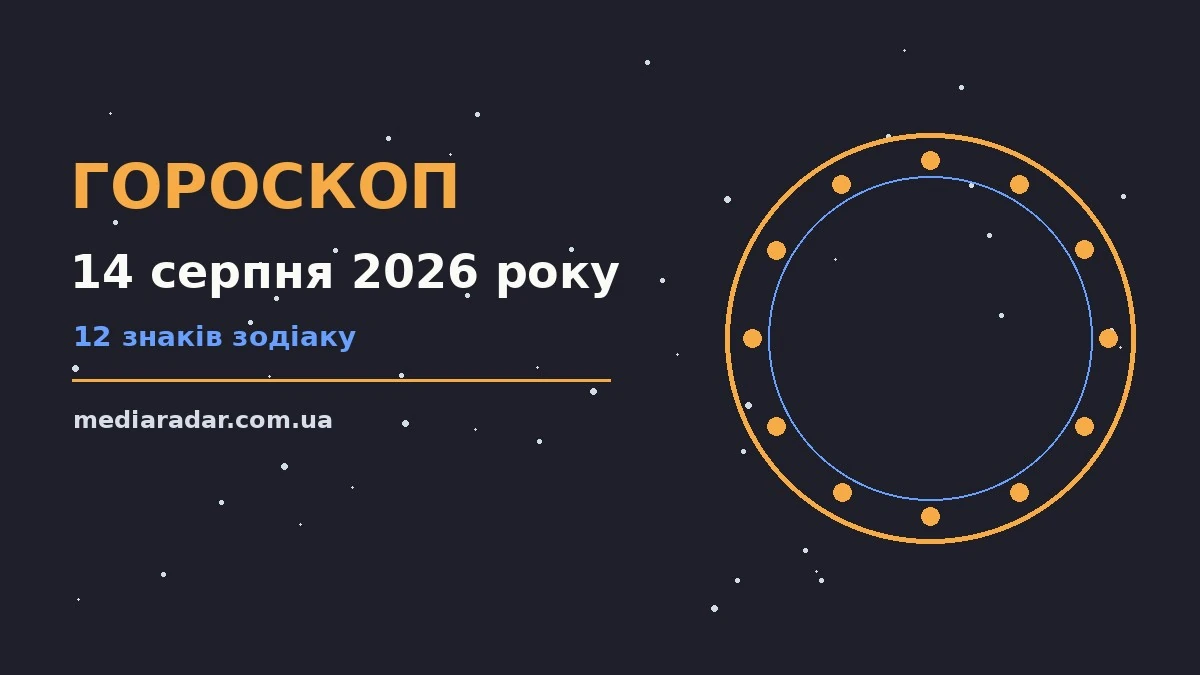 Гороскоп на 14 серпня 2026 року: на що звернути увагу про шанси та застереження
