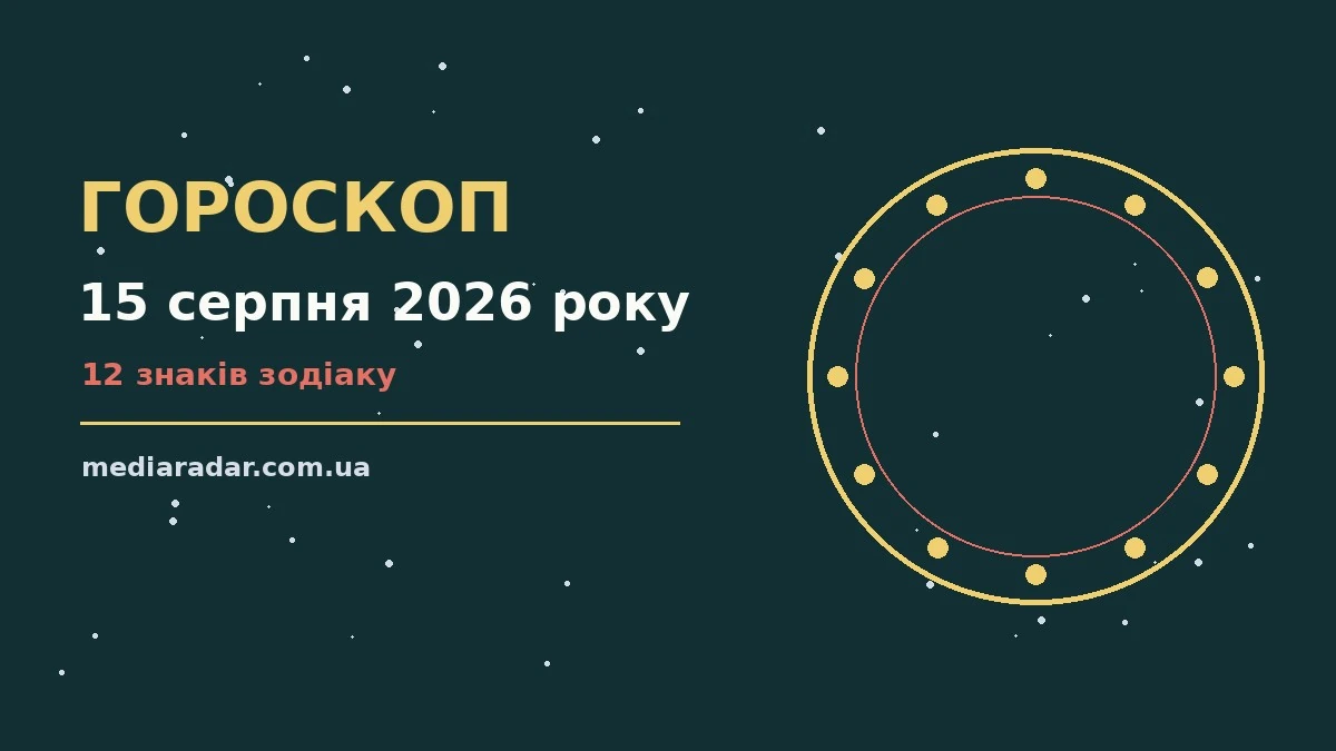 Гороскоп на 15 серпня 2026 року: на що звернути увагу про шанси та застереження