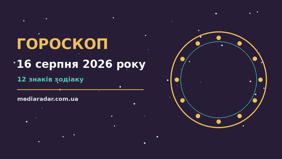 Гороскоп на 16 серпня 2026 року: на що звернути увагу про шанси та застереження