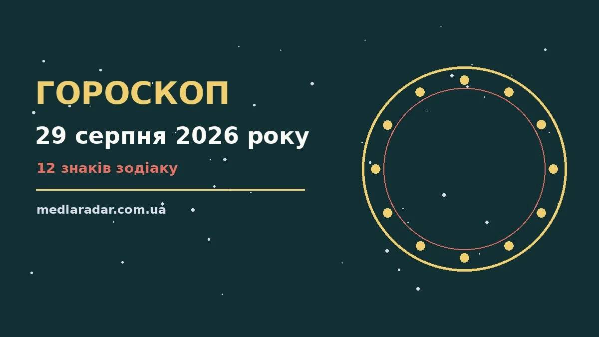 Зодіакальний знак і нотатки на столі як символ щоденного гороскопу на 29 серпня 2026 року