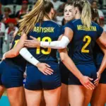 Гравчині жіночої збірної України з волейболу під час матчу проти Болгарії на чемпіонаті Європи-2026