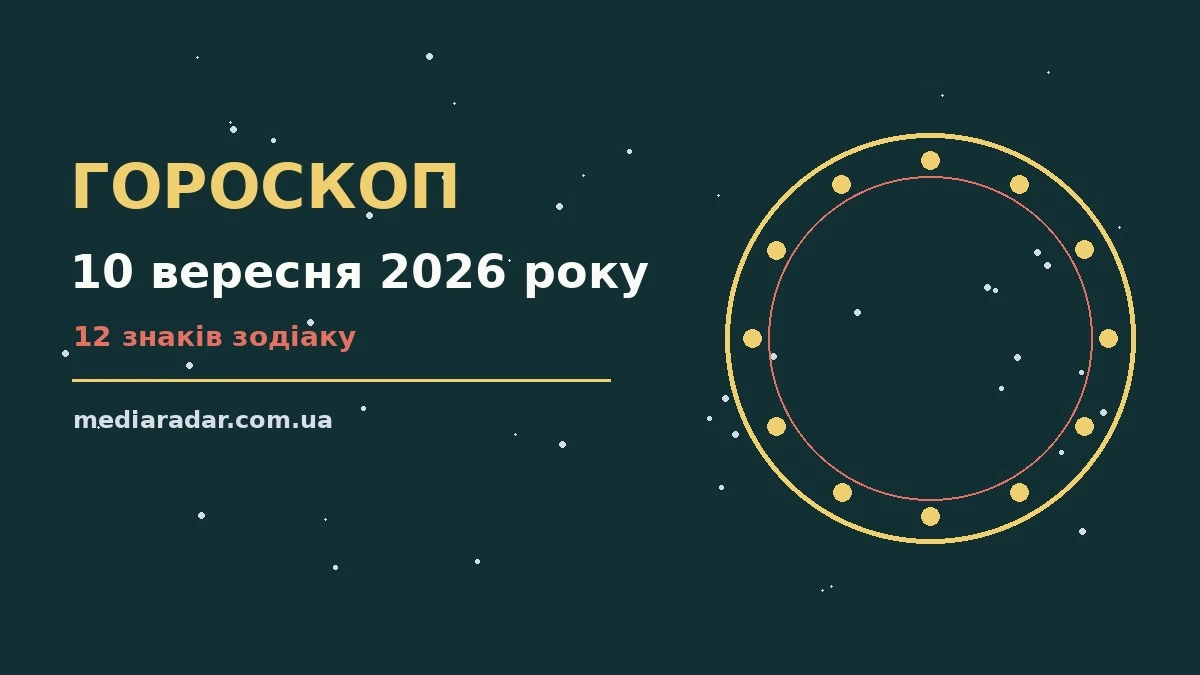Гороскоп на 10 вересня 2026 року: на що звернути увагу про шанси та застереження