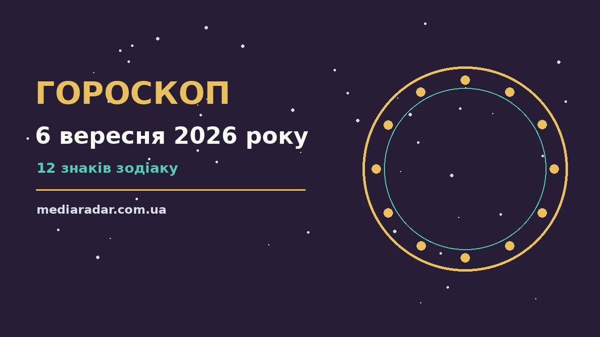 Гороскоп на 6 вересня 2026 року: на що звернути увагу про шанси та застереження