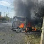 Пасажирський автобус, що потрапив під удар РФ у Краматорську 8 жовтня 2026 року